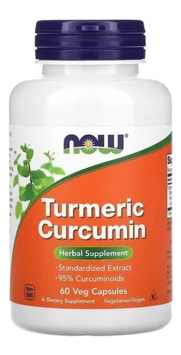 Curcumina Extrato De Curcumina 95% 60 Vegetais Cápsulas Sem Sabor Now Foods
