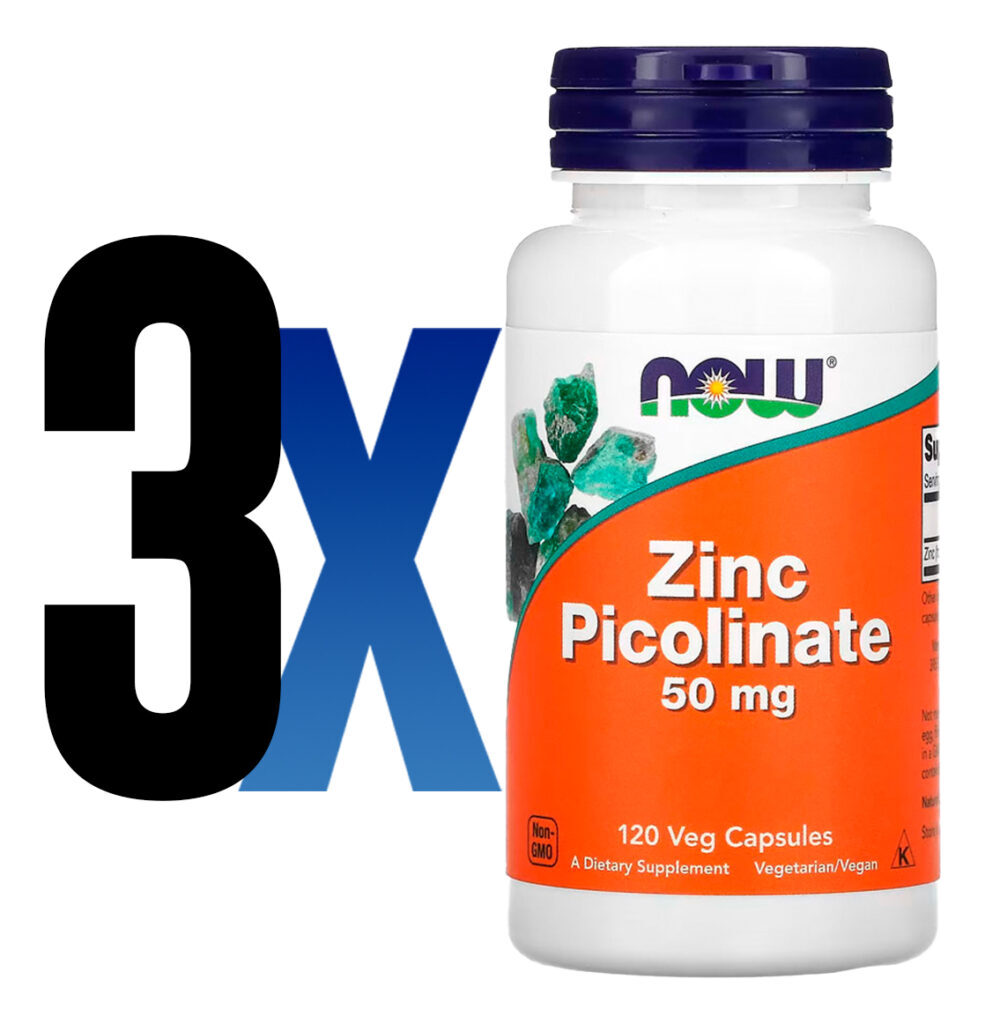 Picolinato De Zinco 50 Mg Now Foods 30 Cáps Importado 3un - Imagem 2