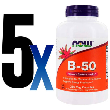 Vitamina B 50mg Now Foods Vitamin B-50 250 Veg Caps 5un - Imagem 2