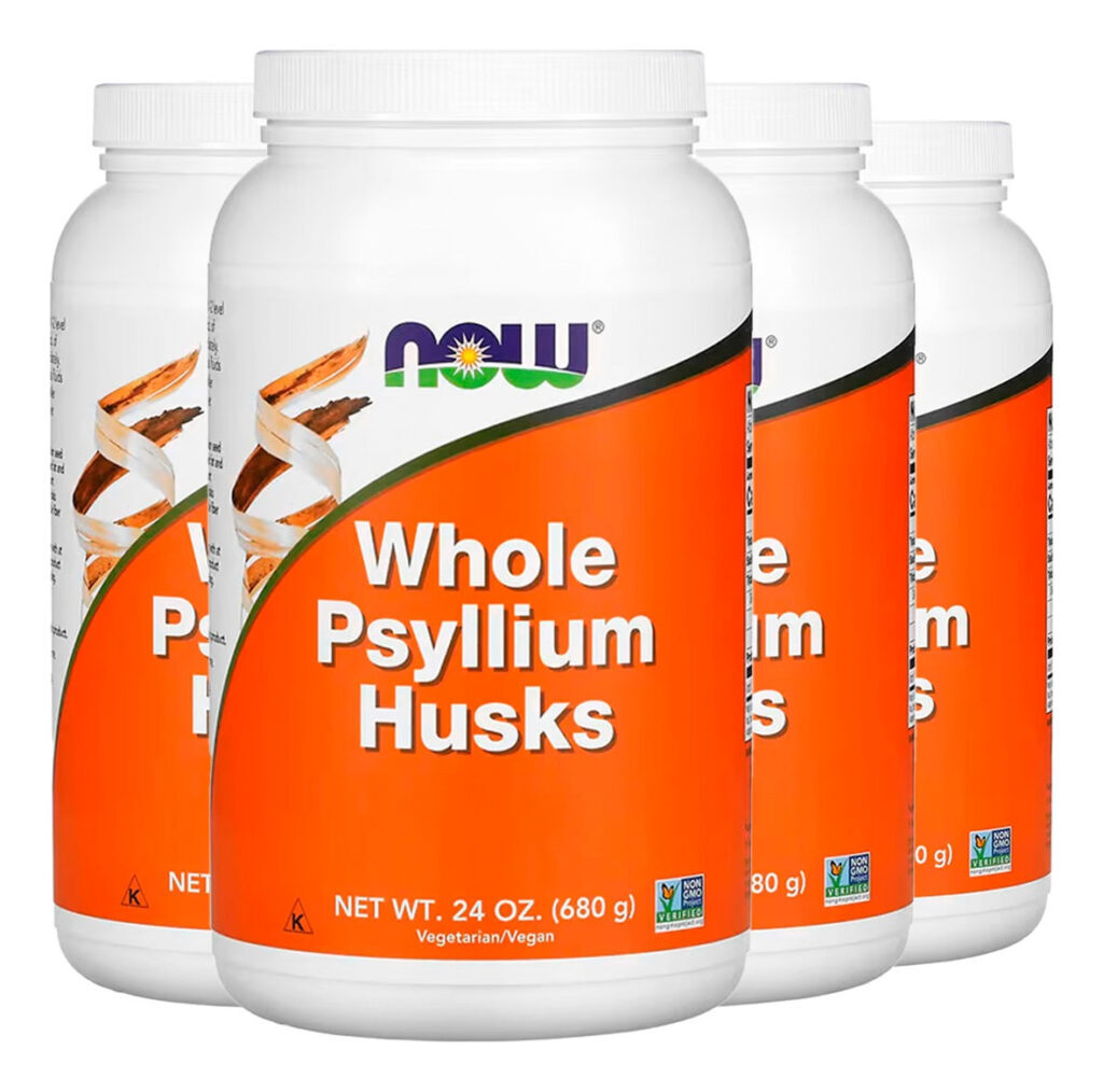 Cascas De Psyllium Inteiras 608g Importado 4un Now Foods