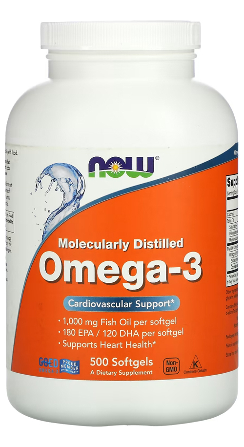 Ômega-3 Molecularmente Destilado Now Foods 500soft Eua/usa