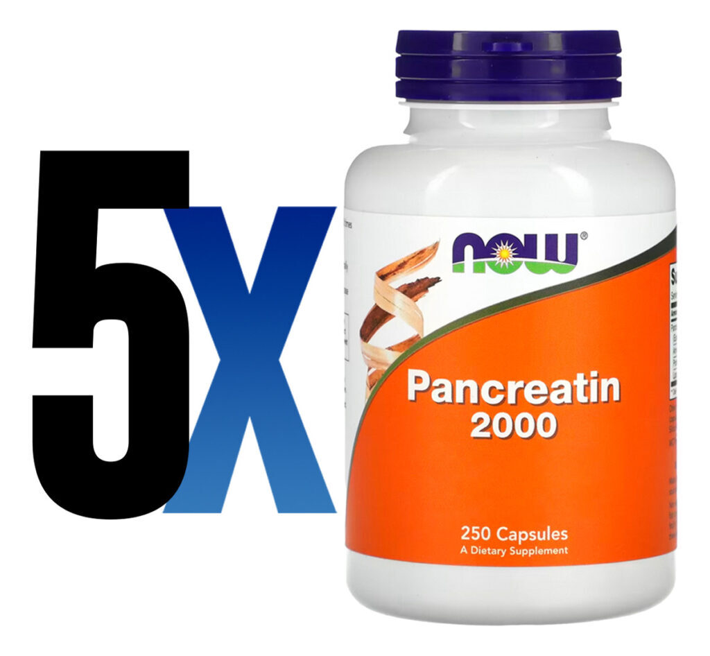 Pancreatina 200mg Now Foods 250veg Cáps Importado 5un - Imagem 2