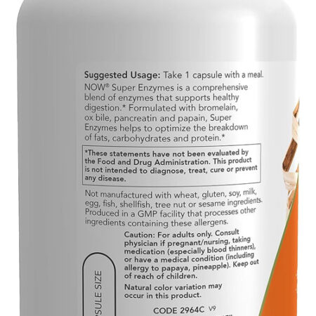Super Enzimas Digestivas Now Foods Super Enzyme 180caps 3un - Imagem 5