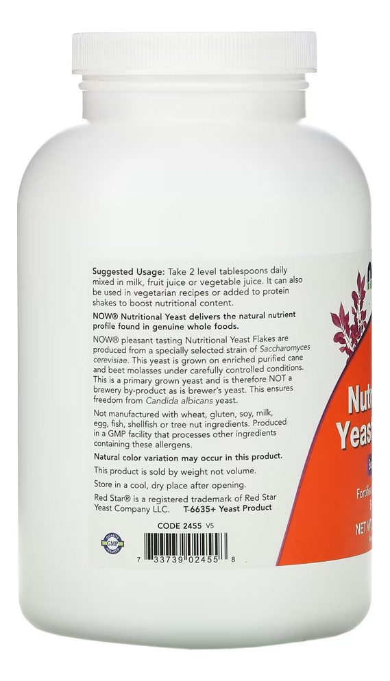 Levedura Nutricional+vitamina B Now Foods 284g Importado - Imagem 3