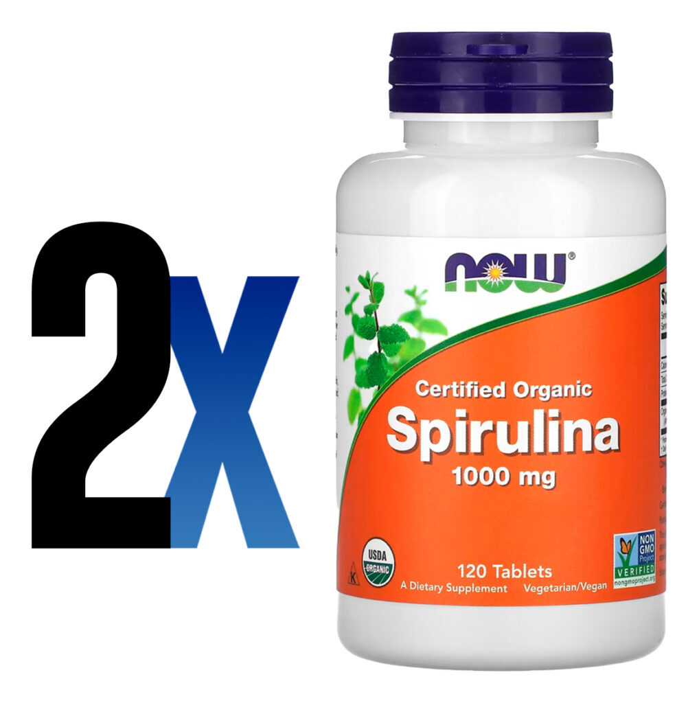 Spirulina 1000 Dupla Força 120 Tabls Importado 2un Now Foods - Imagem 2