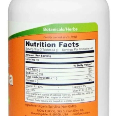 Spirulina Now Foods 1000mg 120 Tablets - Importado - Imagem 2