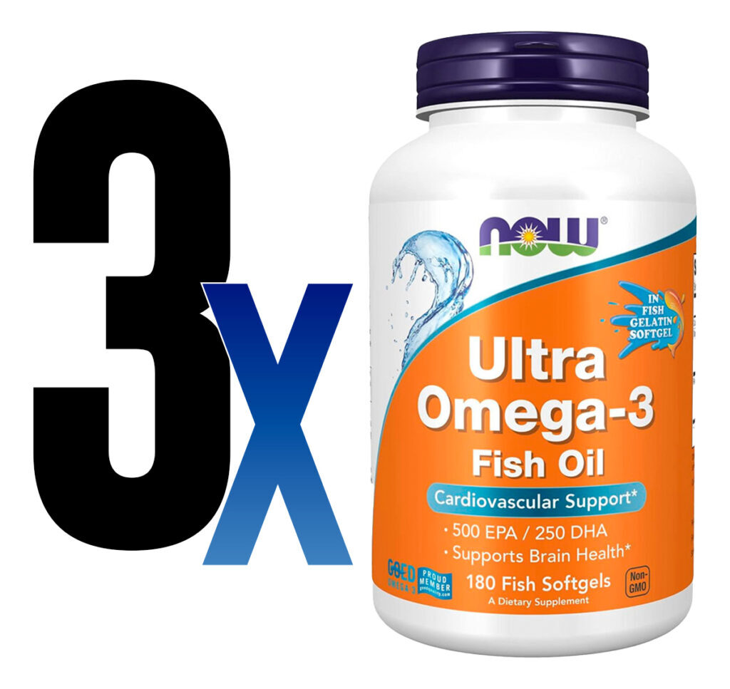 Ultra Omega-3 Now Foods 500/250 Fish Gelatin 180 Softg 3un - Imagem 2