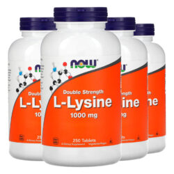 L-lysine Now Foods 1000mg L-lisina 250 Tabs Importado 4un