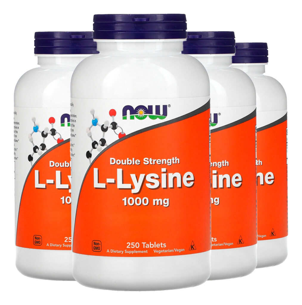 L-lysine Now Foods 1000mg L-lisina 250 Tabs Importado 4un