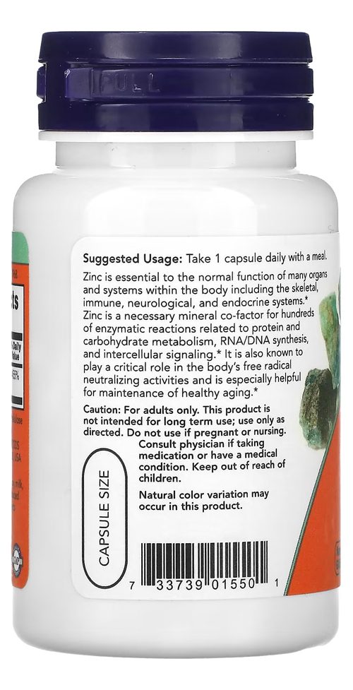 Zinco Picolinato 50mg 60 Veg Caps Nowfoods Importado - Imagem 3