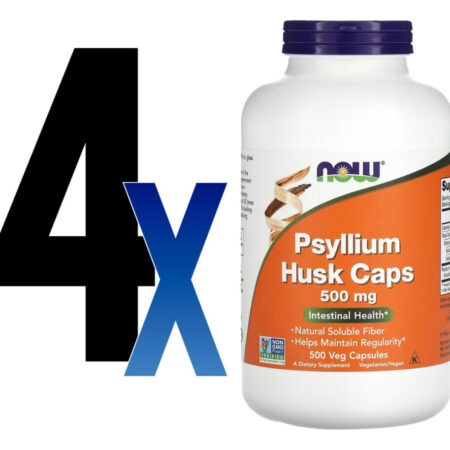 Fibra De Psyllium 500mg Now Foods Psyllium 500veg Caps 4un - Imagem 2
