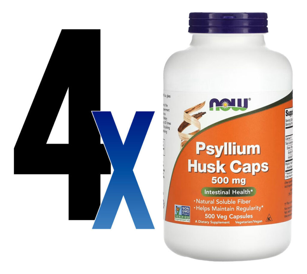 Fibra De Psyllium 500mg Now Foods Psyllium 500veg Caps 4un - Imagem 2