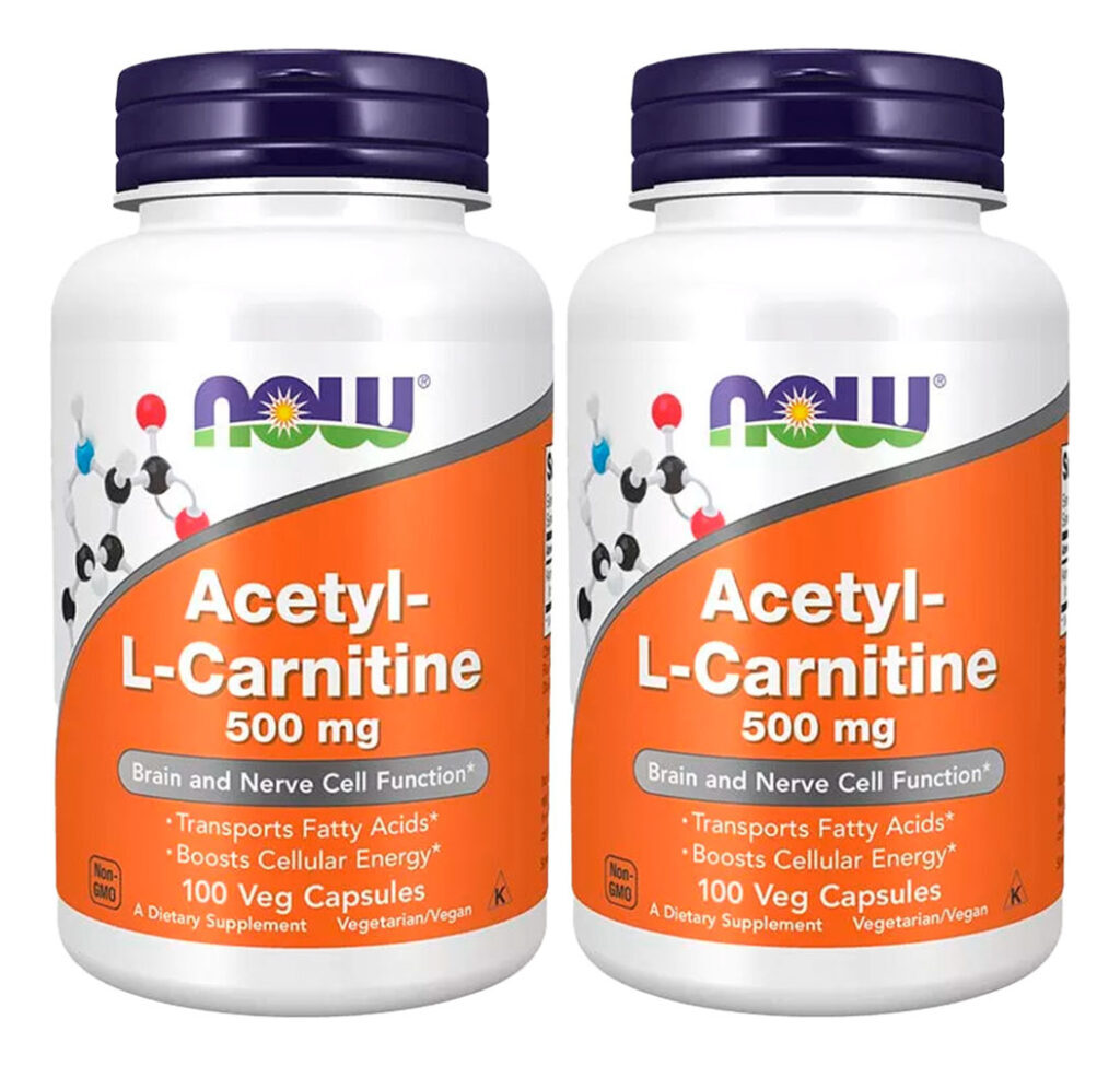 Acetil L-carnitina 500mg Now Foods 100 Vegcaps 2un