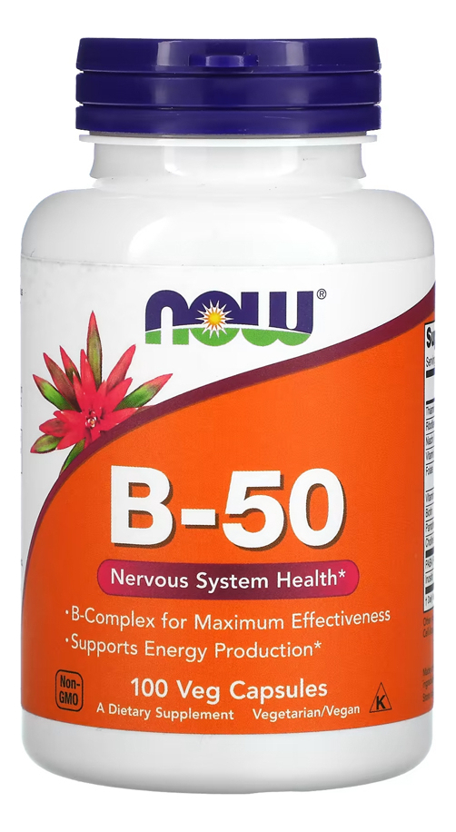 Vitamina B-50 Now Foods Vitaminas Complexo B 100veg Caps Sabor Sem Sabor
