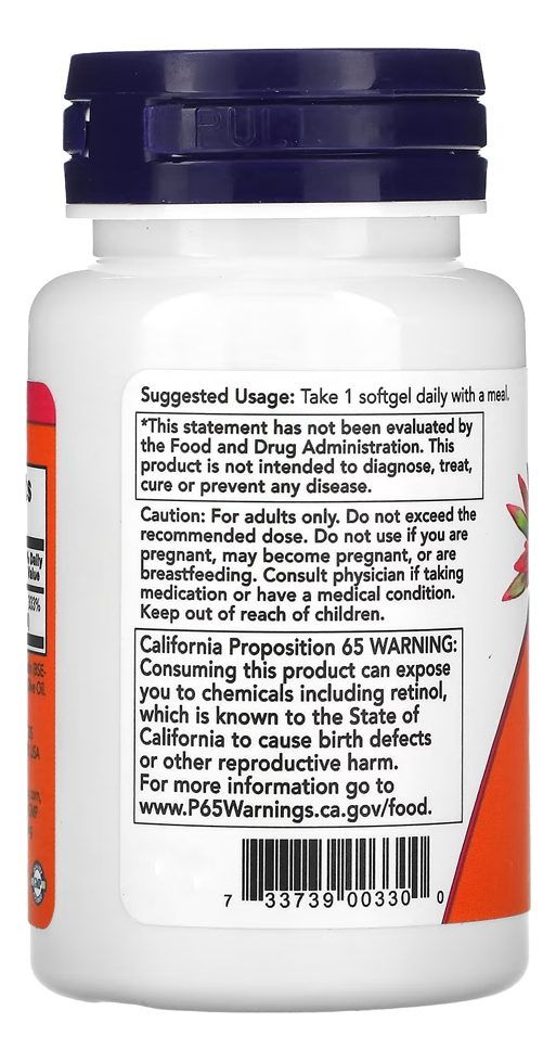 Vitamina A Now Foods 100 Cáps Softgels + Porta Cápsulas - Imagem 3