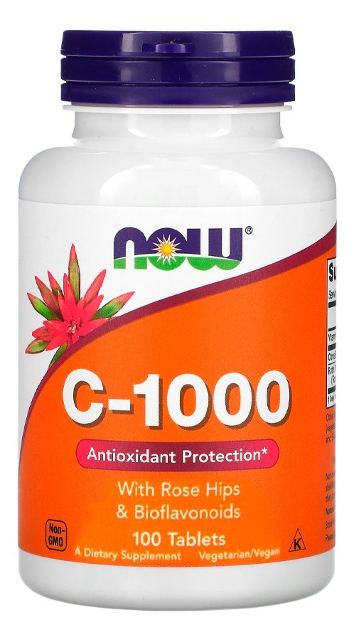 Vitamina C 1000mg E Rosa Mosqueta Now Foods 100tabls