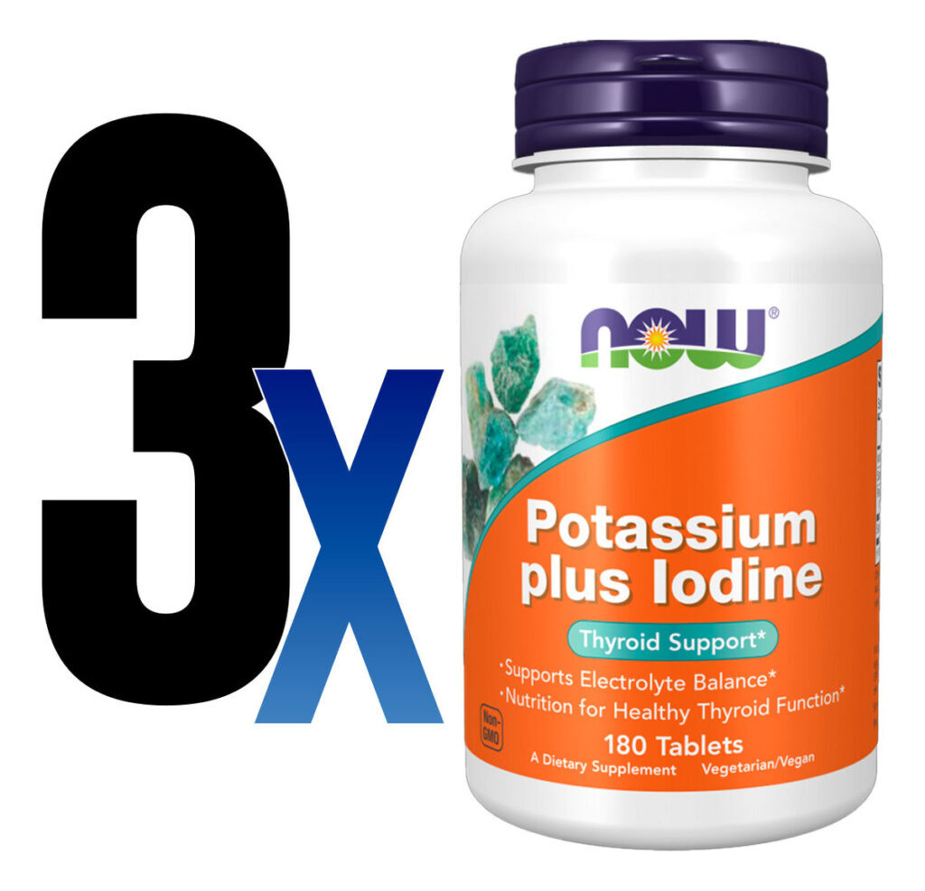 Potássio Plus Iodo Now Foods Potassium Plus 180tablts 3un - Imagem 2