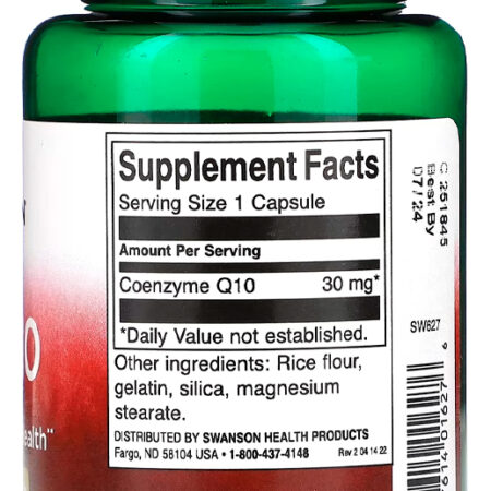 Co-enzima Coq 10 30mg Swanson 60 Caps Importado - Imagem 3