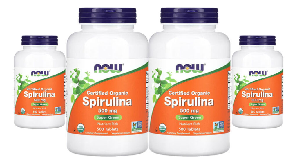 Spirulina Orgânica 500mg Now Foods 500 Tablets 4un