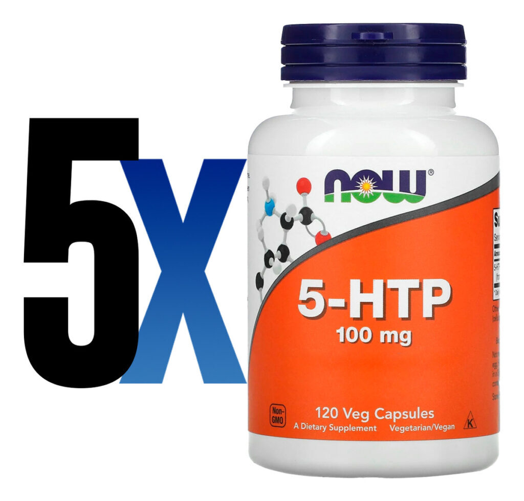 5htp 100mg Now Foods 5hidroxitriptofano 120cáp Importado 5un - Imagem 2