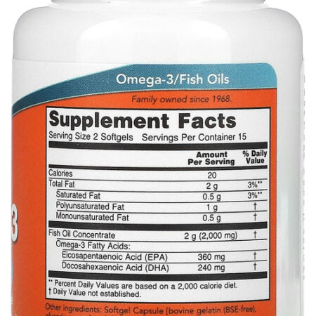 Ômega-3 Molecularmente Destilados Now Foods 30softgels 2un - Imagem 4