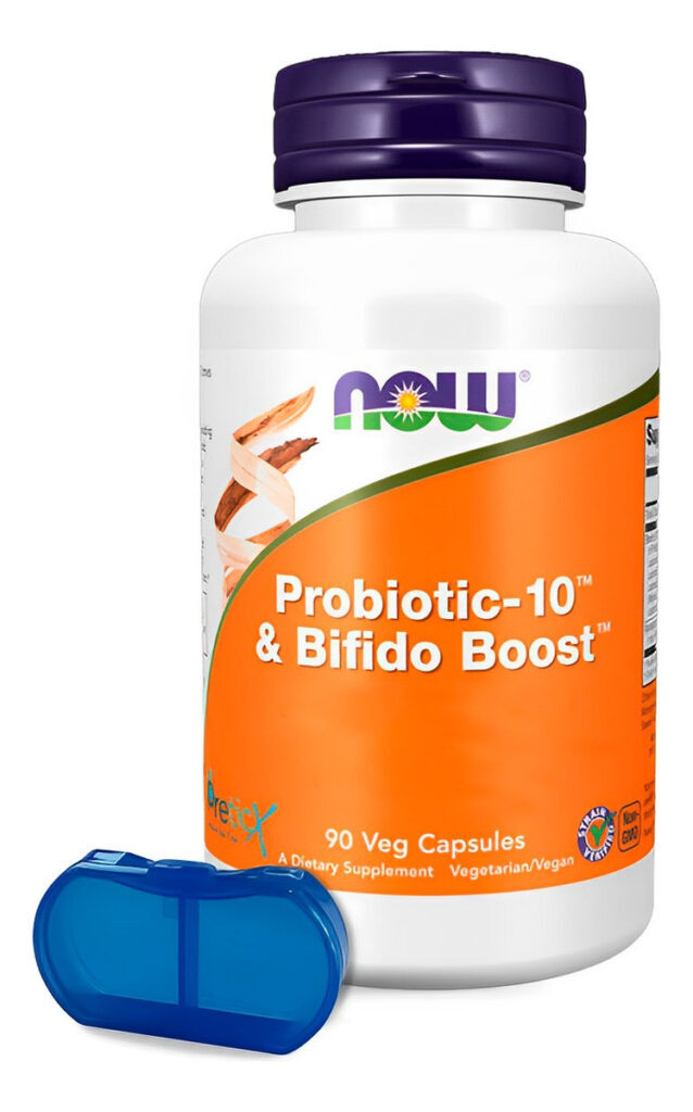 Probiótico 10 25 Bi + Bifido Boost Now Foods 90cap