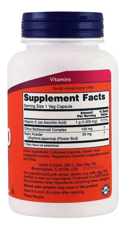 Vitamina C 1000mg Now Foods 100veg Caps - Imagem 2