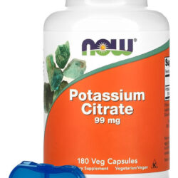 Citrato De Potássio 99mg Now Foods 180 Veg Cáps +porta Cáps