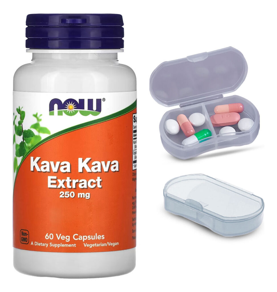 Extrato Kava Kava 250mg Now Foods 60 Caps + Porta Cápsulas