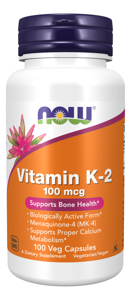 Vitamina K2 100mcg Veg Capsules Now Foods