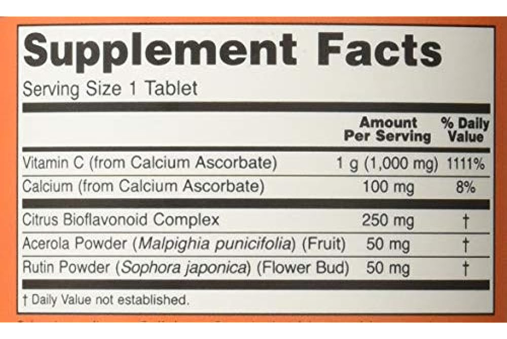 Complexo C-1000 Tamponado Da Now Foods 180 Comprimidos 250 Mg, Sabor Sem Sabor - Imagem 3
