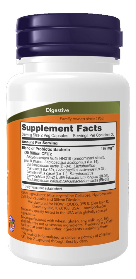 Clinical Gi Probiótico 20 Bi 60cáps Importado 2un Now Foods - Imagem 3