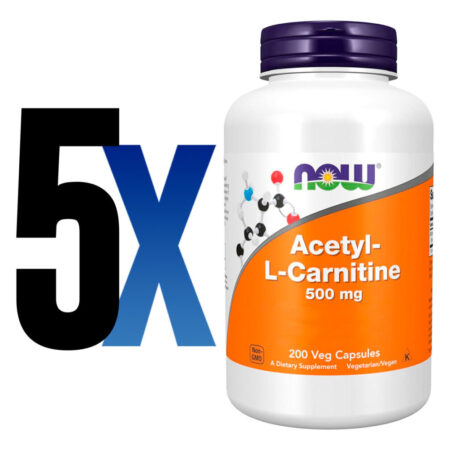 Acetil L-carnitina 500mg Now Foods 200veg Caps Importado 5un - Imagem 2