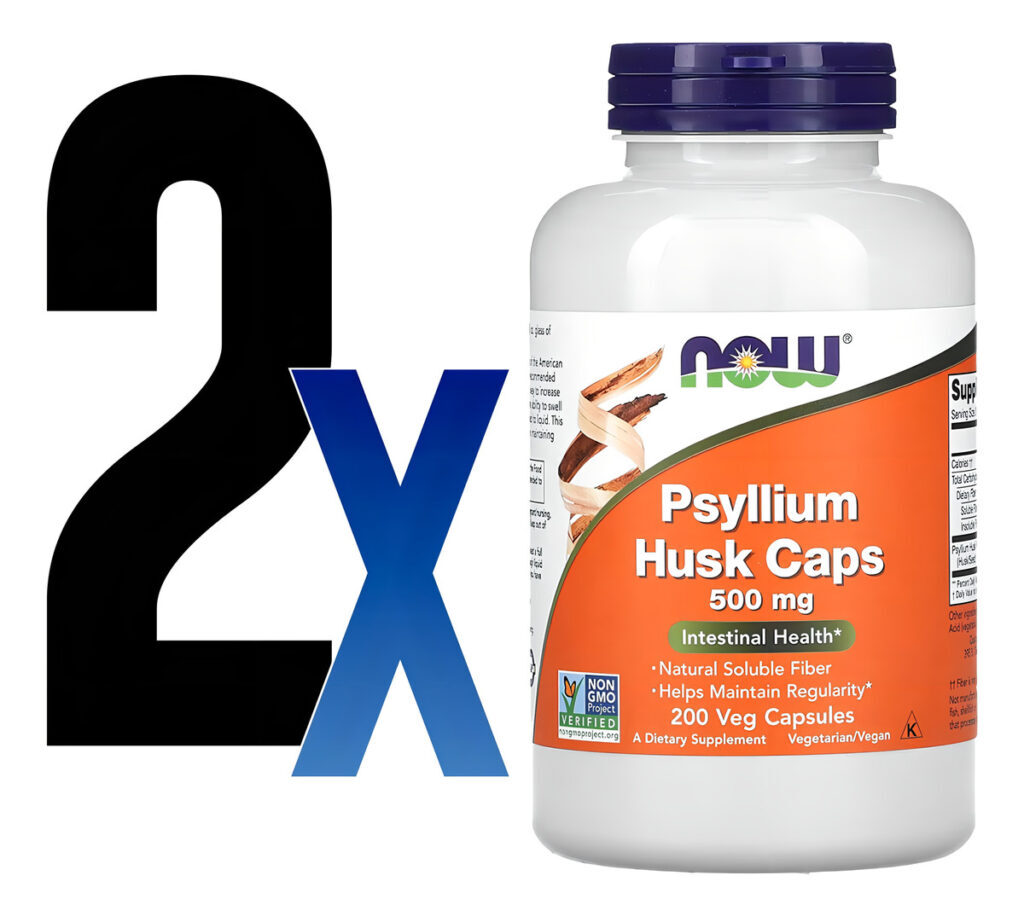 Fibra De Psyllium 500mg Now Foods Psyllium 200veg Caps 2un Sabor Sem Sabor - Imagem 2