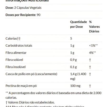 Suplemento Em Cápsula Now Foods Casca Psyllium 700mg + Pectin Fitoterapico Casca Psyllium 700mg + Pectin Sabor N E A - Imagem 3