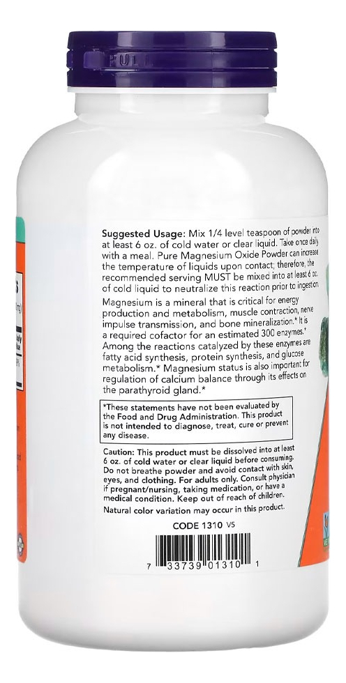 Óxido De Magnésio Em Pó 227g Importado 3un Now Foods - Imagem 3