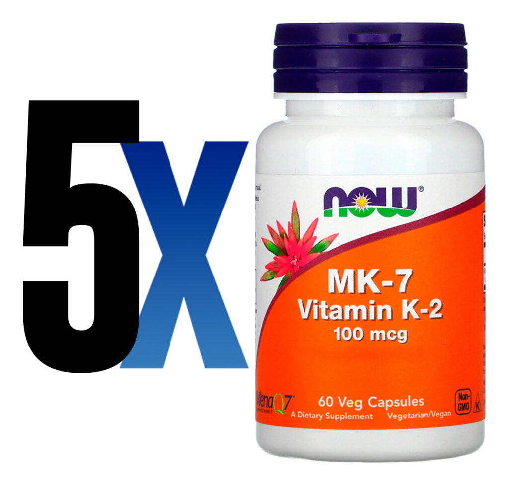 Mk-7 Vitamina K-2 100mcg 60 Veg Cáps Importado 5un Now Foods - Imagem 2
