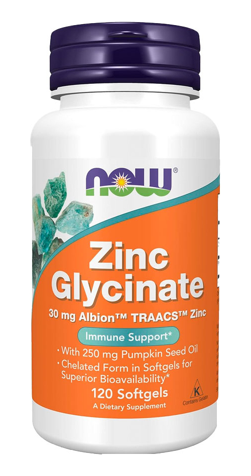 Glicinato De Zinco 30mg Nowfoods Zinc Glycinate 120softg 2un - Imagem 3