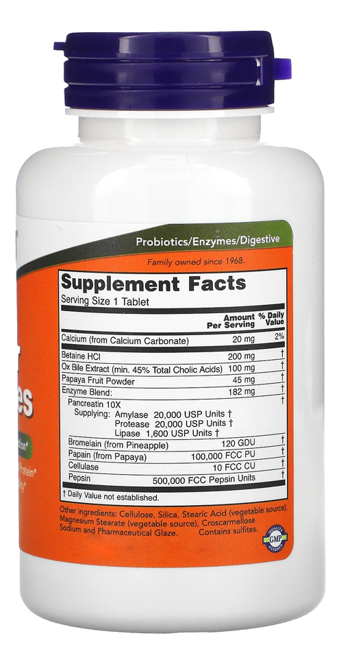Enzimas Digestivas Now Foods 90 Tablets Importado 5un - Imagem 3