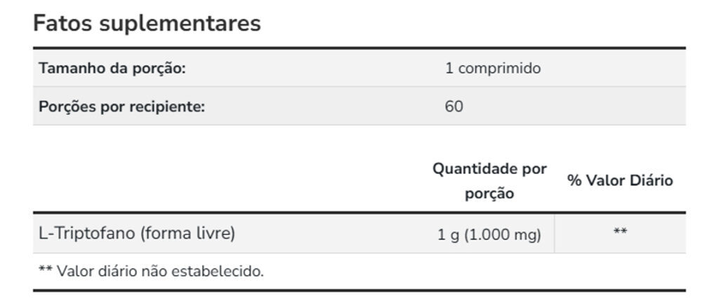 L-triptofano 1000mg Now Foods D.força 60 Tabs Importado - Imagem 4