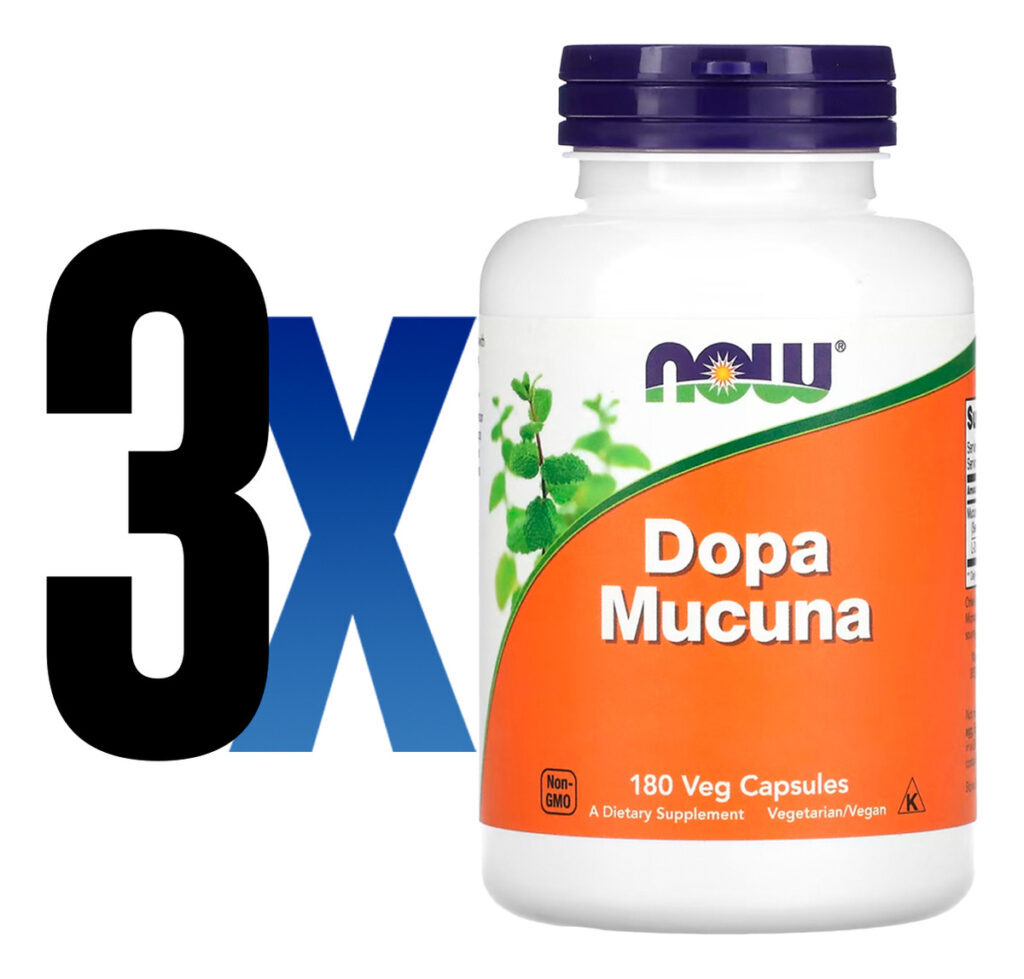 Extrato De Dopa Mucuna Now Foods 180 Veg Cáps Importado 3un - Imagem 2