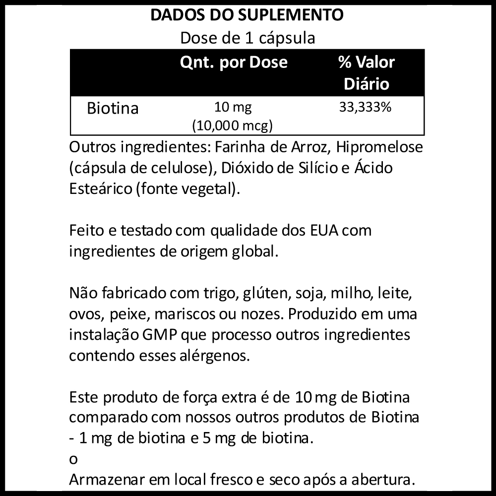 Biotina 10mg Extra Força Now Foods 120 Caps + Porta Cápsulas - Imagem 4