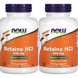 Betaína Hcl 648mg Now Foods Betaine Hcl 120 Veg Caps 4un