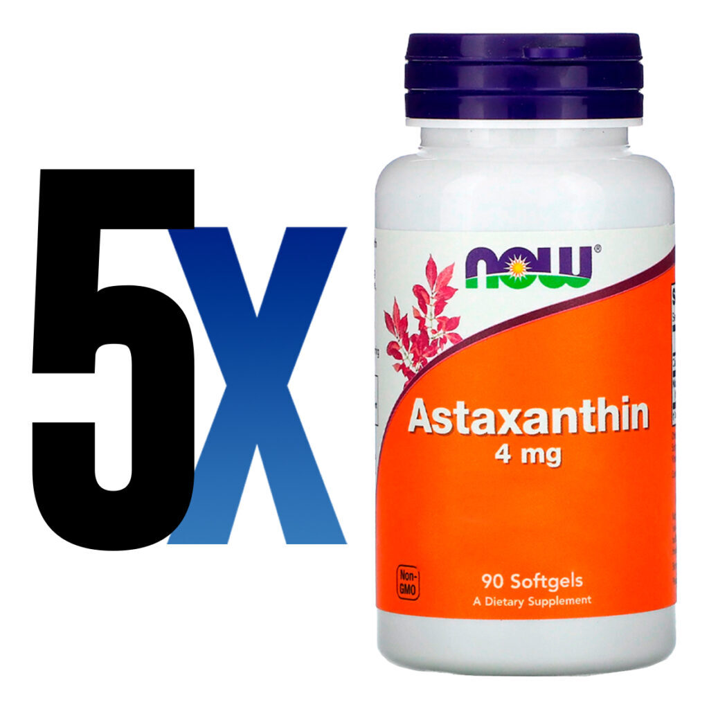 Astaxantina 4mg Extracto Now Foods 90 Softgels Importado 5un - Imagem 2
