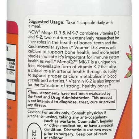 Vitamina Mega D-3 E Mk-7 Now Foods 120veg Caps Importado 3un - Imagem 4