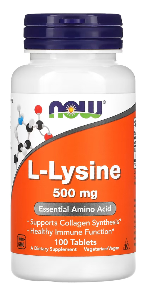 L-lisina 500 Mg Now Foods 100 Tablets Importado
