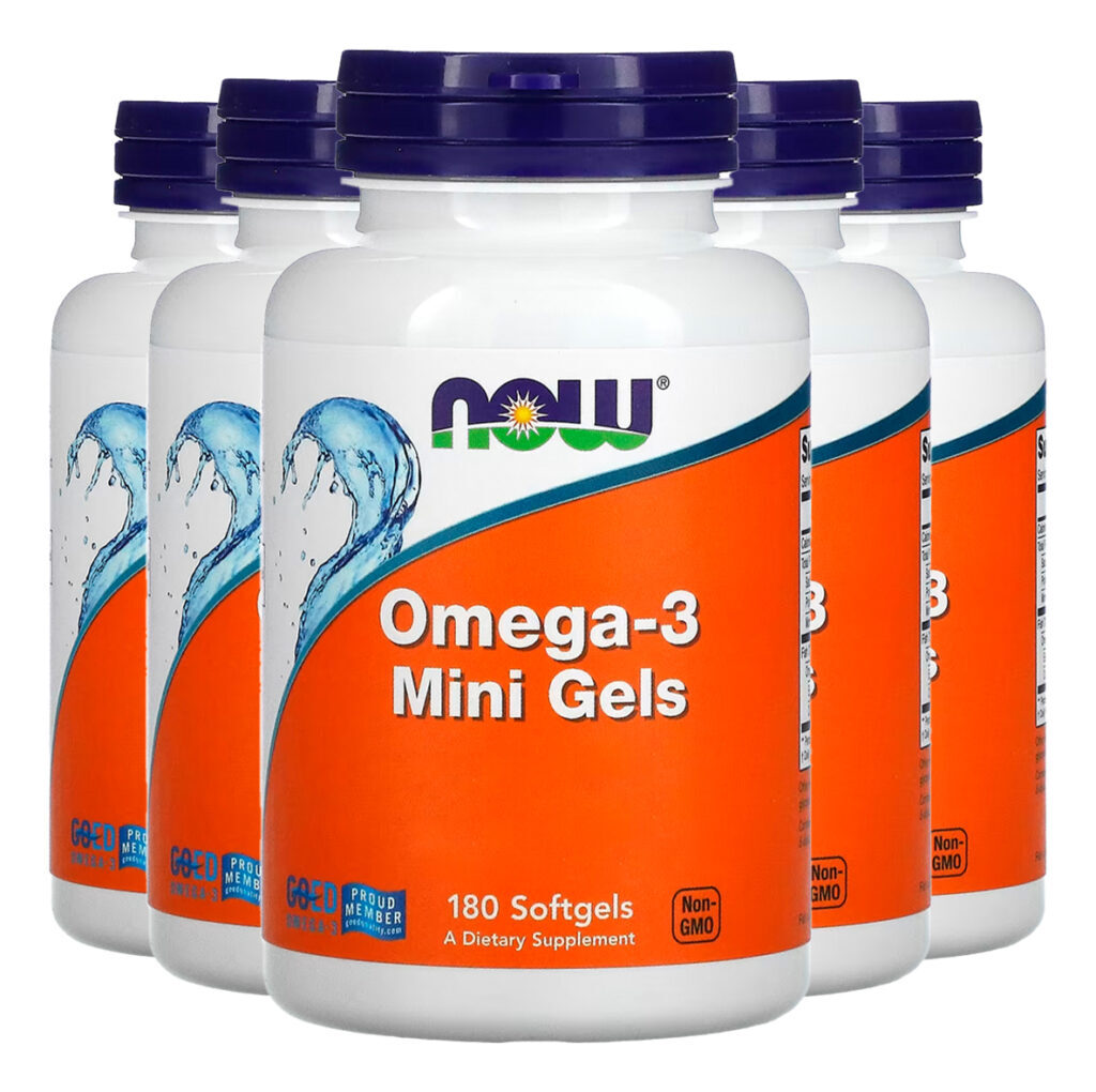 Ômega-3 Mini Gels Now Foods 180 Softgels Importado 5un