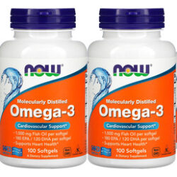 Ômega-3 Molecularmente Destilados Now Foods 100softgels 4un Sabor Sem Sabor