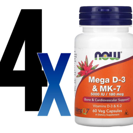 Mega D-3 5000iu E Mk-7 180mcg Now Foods 60 Veg Caps 4un - Imagem 2