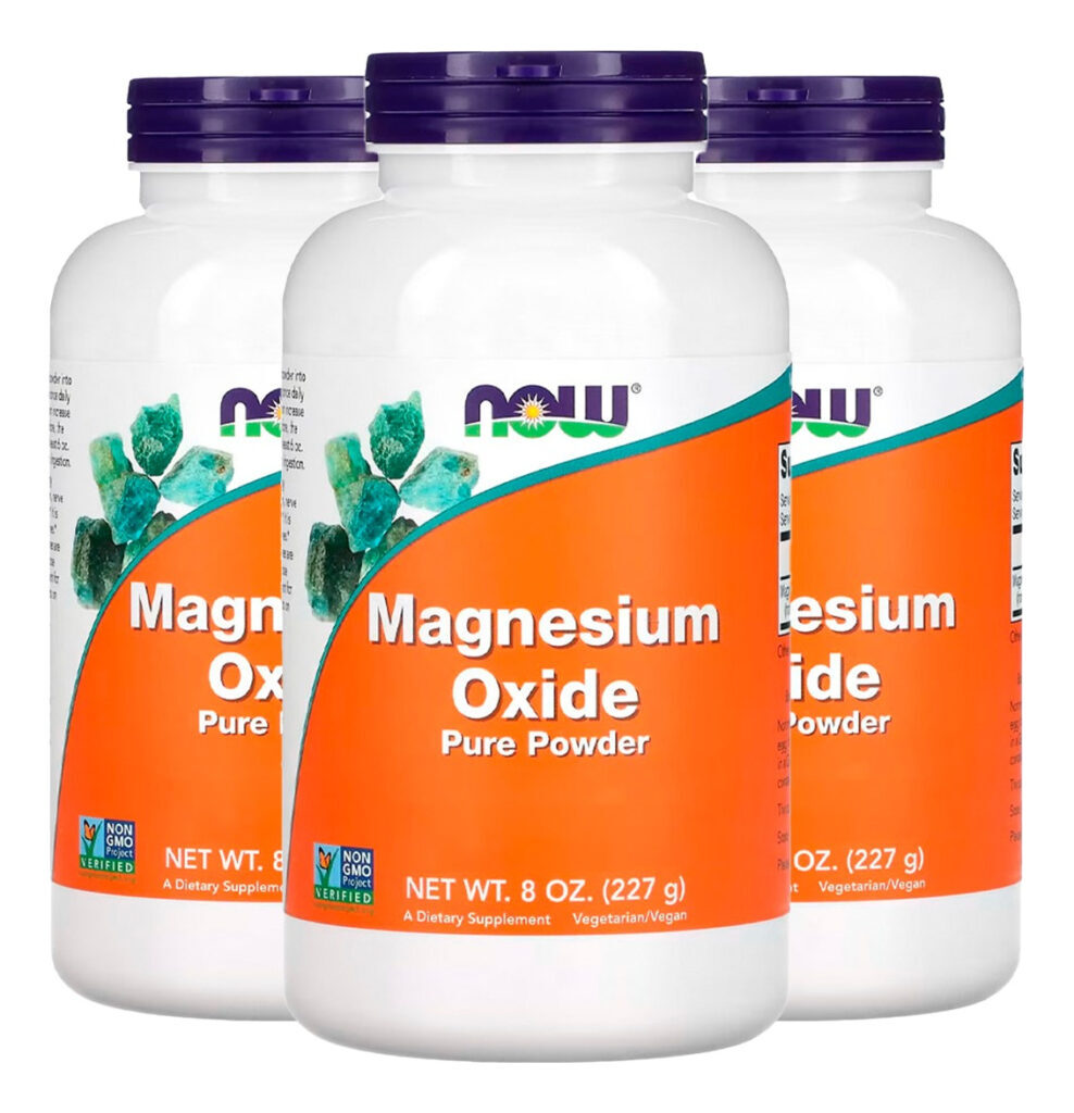Óxido De Magnésio Em Pó 227g Importado 3un Now Foods